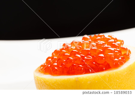 red caviar on the lemon red caviar on the lemon 18589033