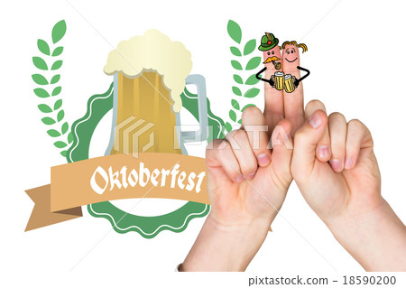 Composite image of oktoberfest character fingers 18590200