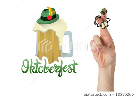 Composite image of oktoberfest character fingers 18590260