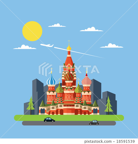 Flat design of Russia castle 18591539