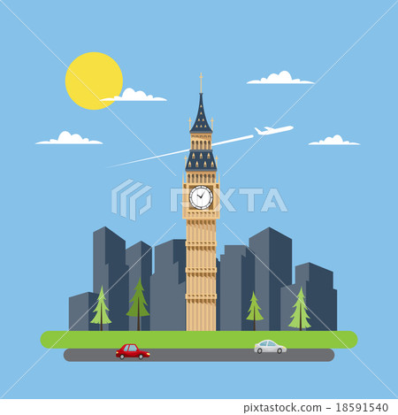Flat design of Big Ben 18591540