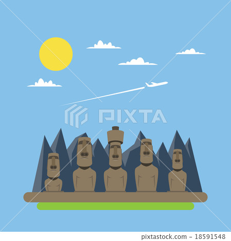 Flat design of Moei statues 18591548