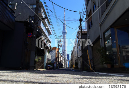 Townscape of downtown Tokyo and Sky Tree 18592176