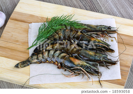 Raw tiger shrimps Raw tiger shrimps 18593058