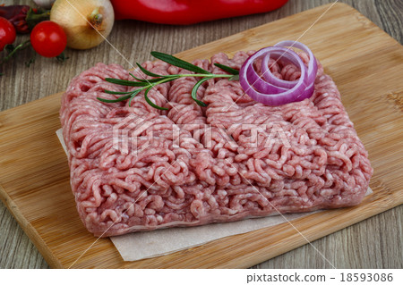 Raw minced pork meat Raw minced pork meat 18593086