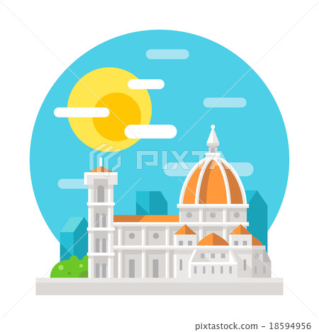 Florence cathedral flat design landmark Florence cathedral flat design landmark 18594956