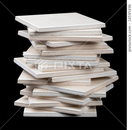 Big stack of tiles, front view 18595896