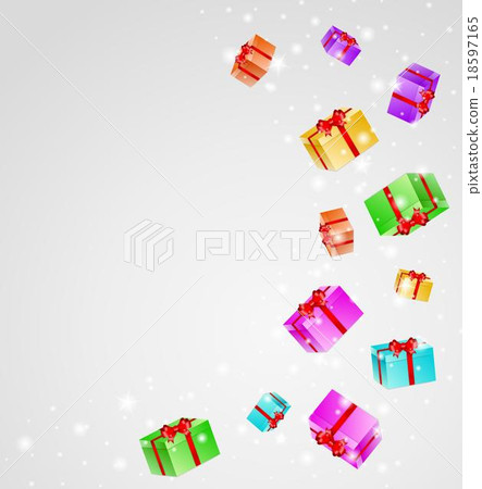 color presents with red ribbon color presents with red ribbon 18597165