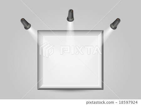 three lights and silver frame 18597924