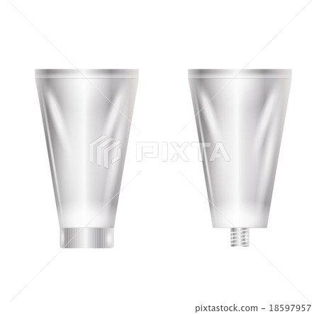 closed and open silver tube 18597957