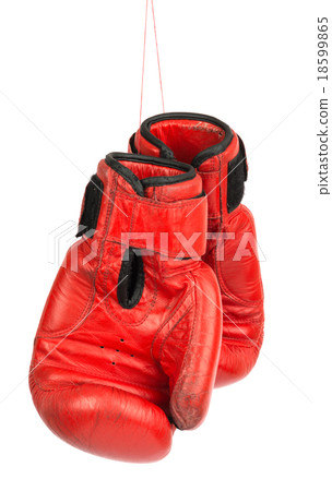 Red boxing gloves on white 18599865