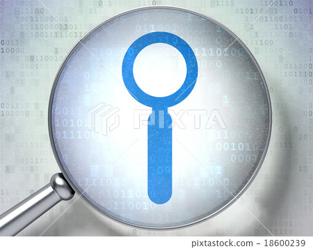 Data concept: Search with optical glass on digital - Stock Illustration ...