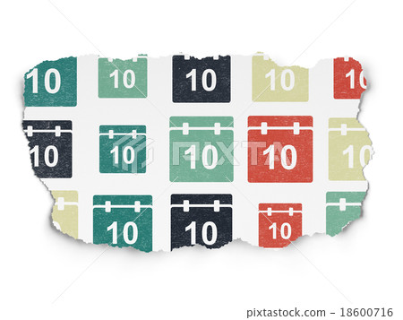 Time concept: Calendar icons on Torn Paper Time concept: Calendar icons on Torn Paper 18600716