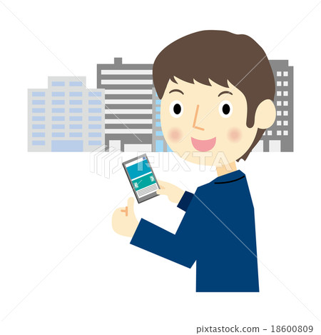 A businessman operating a smartphone A businessman operating a smartphone 18600809