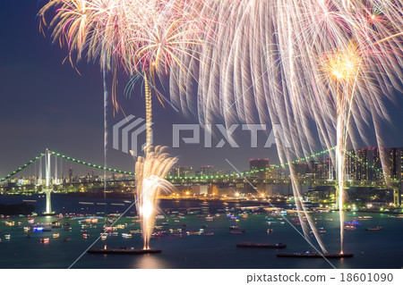 Rainbow Bridge and Fireworks Rainbow Bridge and Fireworks 18601090