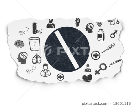 Health concept: Pill on Torn Paper background Health concept: Pill on Torn Paper background 18601116