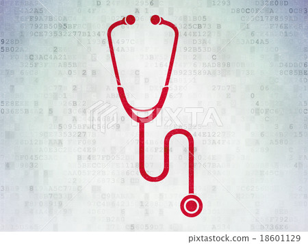 Health concept: Stethoscope on Digital Paper 18601129