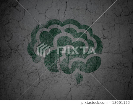 Science concept: Brain on grunge wall background 18601133