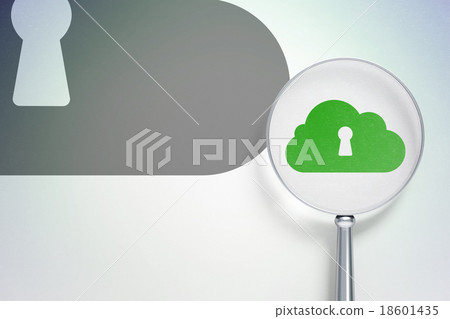 Cloud technology concept: Cloud With Keyhole with Cloud technology concept: Cloud With Keyhole with 18601435