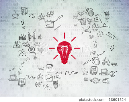 Business concept: Light Bulb on Digital Paper Business concept: Light Bulb on Digital Paper 18601824