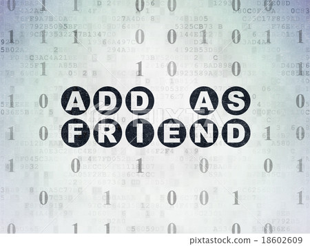 Social media concept: Add as Friend on Digital Social media concept: Add as Friend on Digital 18602609