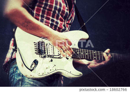 Rock guitarist vintage style photograph 18602766