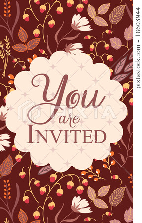 Invitation card, with sign You are invited 18603944