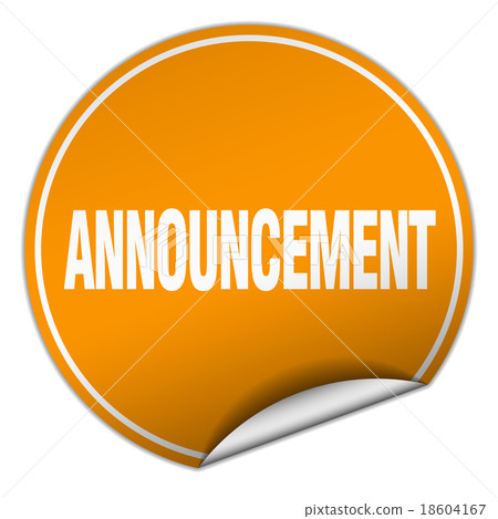 announcement round orange sticker on white-插圖素材 [18604167] - PIXTA圖庫