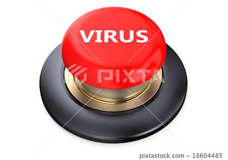 Virus red push button Virus red push button 18604485