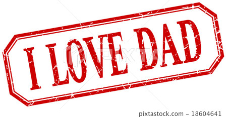 i love dad square red grunge vintage label i love dad square red grunge vintage label 18604641
