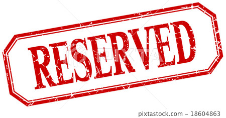 reserved square red grunge vintage isolated label 18604863