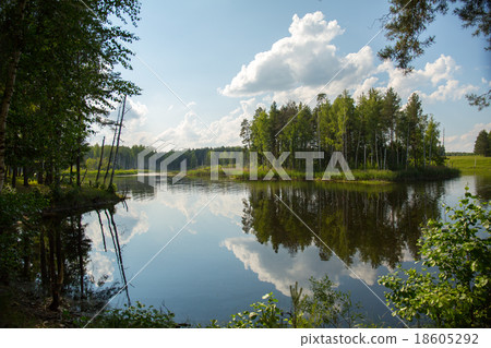 Clouds over the lake 18605292