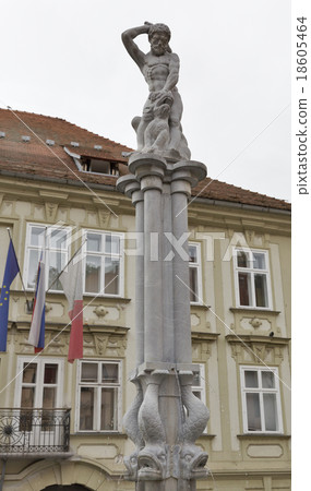 Hercules fountain in Ljubljana, Slovenia. 18605464