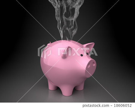 Piggy bank with a smoke Piggy bank with a smoke 18606052