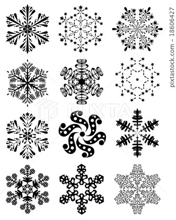 vector 12 snowflakes 18606427