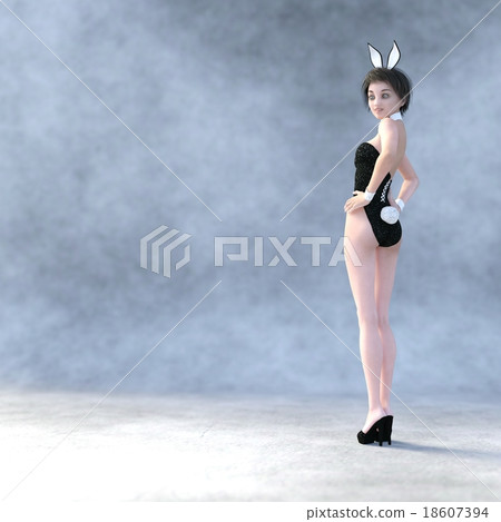 Cute bunny girl perming3DCG illustrations material Cute bunny girl perming3DCG illustrations material 18607394