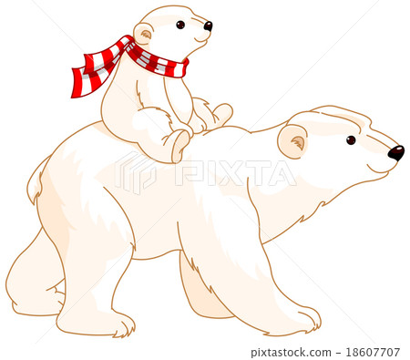 Polar Bear Mom and Baby 18607707