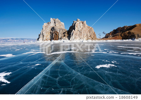 Baikal lake in wintertime, Siberia, Russia 18608149