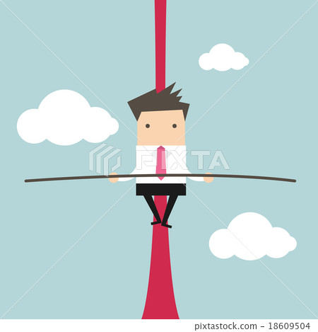 Businessman balancing on rope 18609504