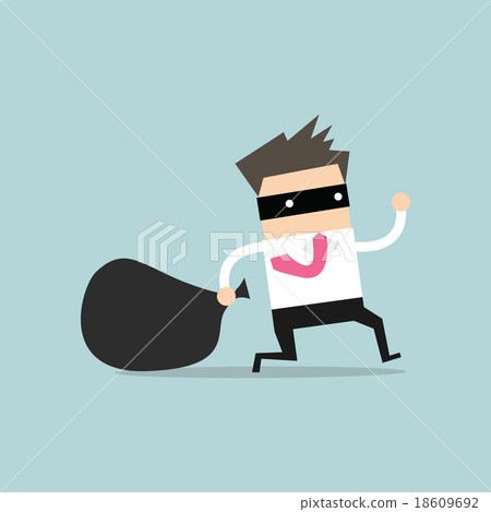 Businessman in burglar mask flees with stolen bag 18609692
