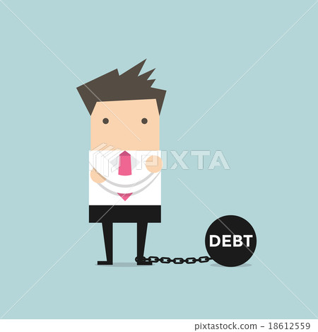 Businessman with debt burden vector Businessman with debt burden vector 18612559