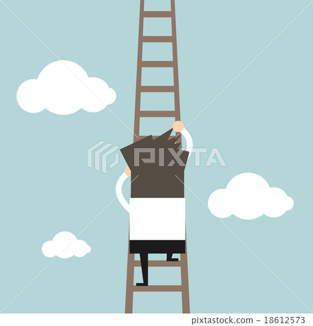 Businessman climbing the ladder Businessman climbing the ladder 18612573