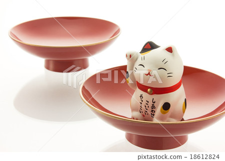 Invitation cat cup postcard template New Year's card material 18612824