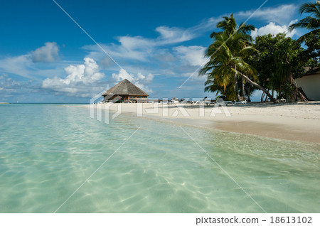 White sandy beach in Maldives 18613102