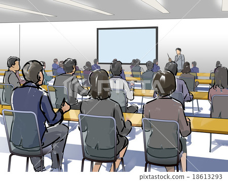 Stock Illustration: seminar, seminars, person