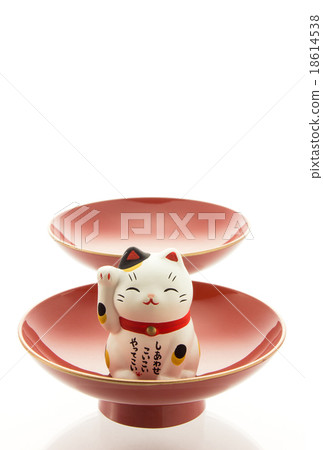 Invitation cat cup postcard template New Year's card material 18614538