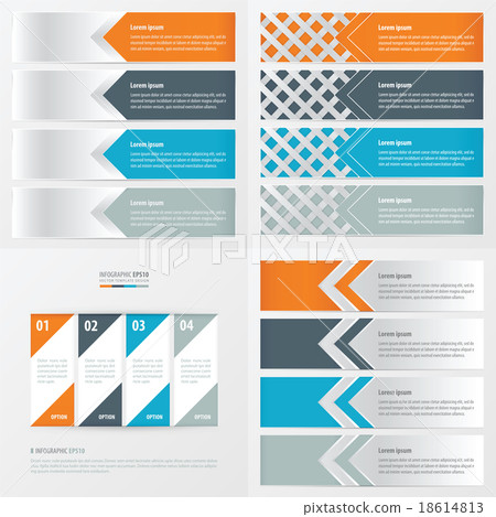 banner design 4 item Orange , blue, gray color 18614813