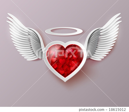 flying hearts with wings. 18615012