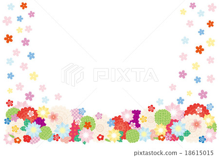 Background material - cherry blossoms and flowers 18615015