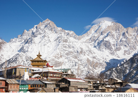 Kalpa village, Kinnaur Kailash range, India 18616111